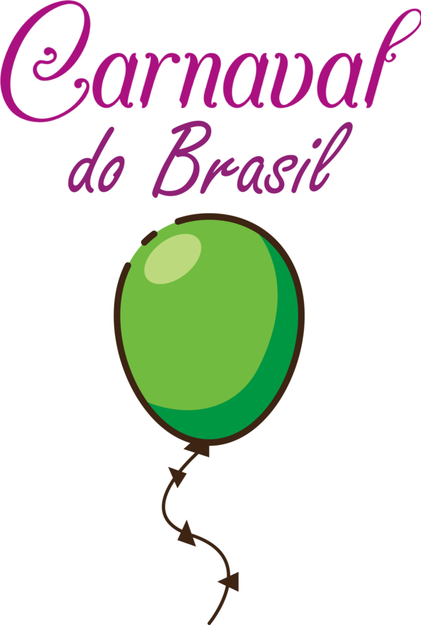 Transparent Brazilian Carnival Logo Balloon Green for Carnaval for Brazilian Carnival