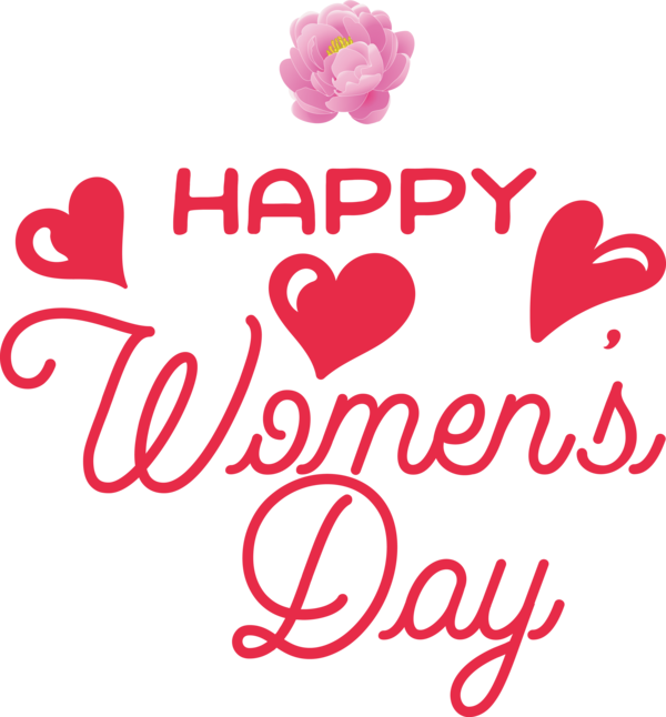 Transparent International Women's Day Cut flowers Logo Petal for Women's Day for International Womens Day