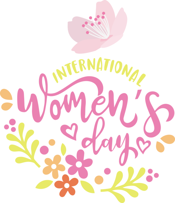 Transparent International Women's Day Design Floral design Sticker for Women's Day for International Womens Day