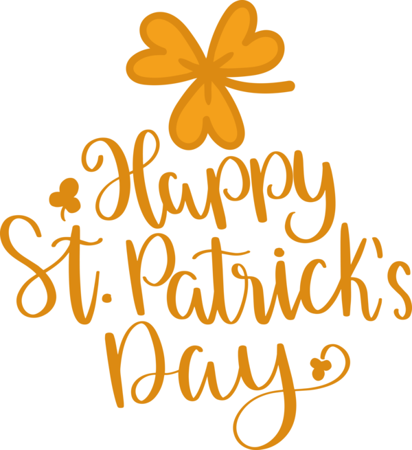 Transparent St. Patrick's Day Cut flowers Calligraphy Logo for St Patricks Day Quotes for St Patricks Day