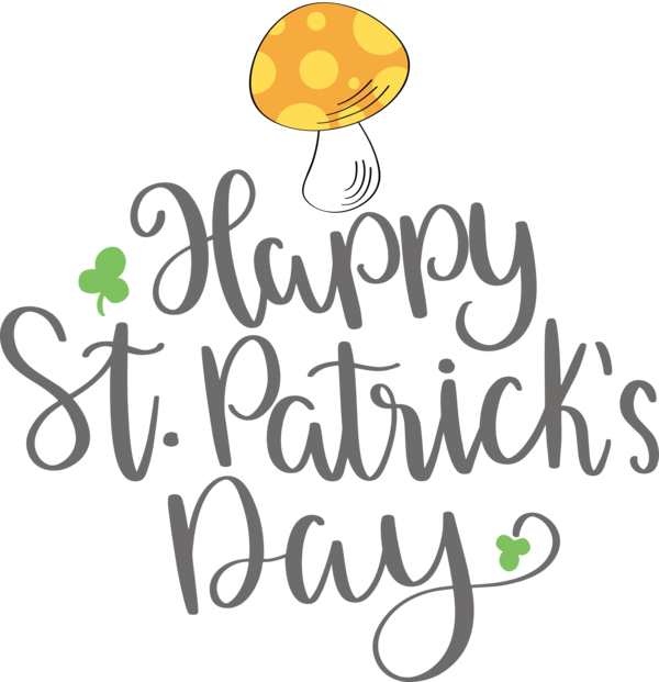Transparent St. Patrick's Day Logo Calligraphy Yellow for St Patricks Day Quotes for St Patricks Day