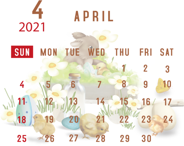 Transparent New Year Calendar System 2021 April for Printable 2021 Calendar for New Year
