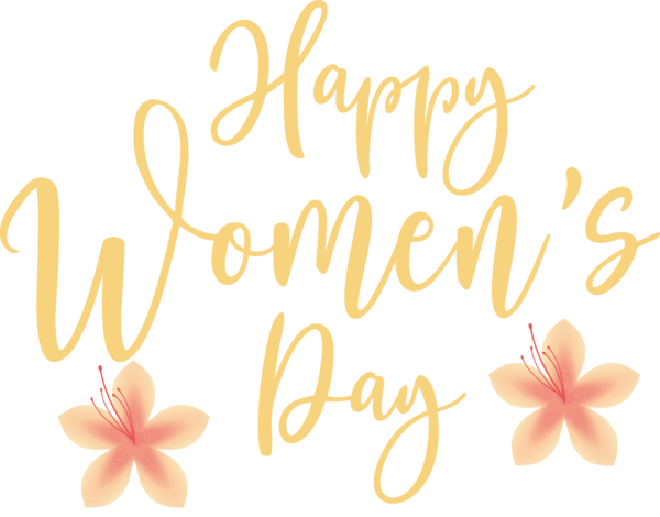 Transparent International Women's Day Petal Flower Font for Women's Day for International Womens Day