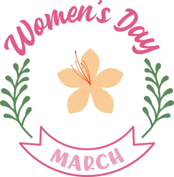 Transparent International Women's Day Leaf Floral design Petal for Women's Day for International Womens Day