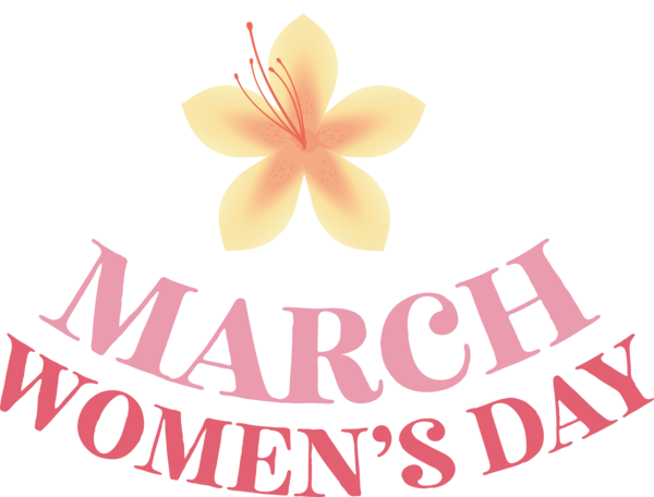 Transparent International Women's Day Logo Floral design Line for Women's Day for International Womens Day