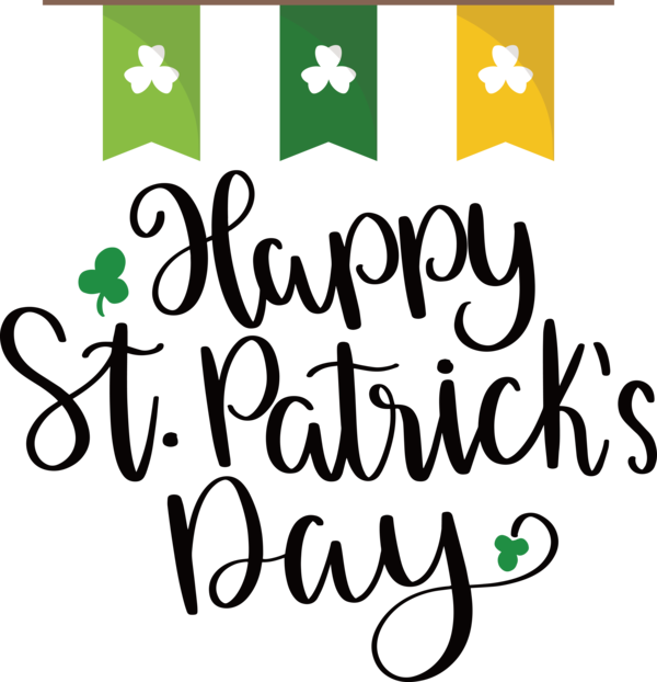 Transparent St. Patrick's Day Logo Calligraphy Leaf for St Patricks Day Quotes for St Patricks Day