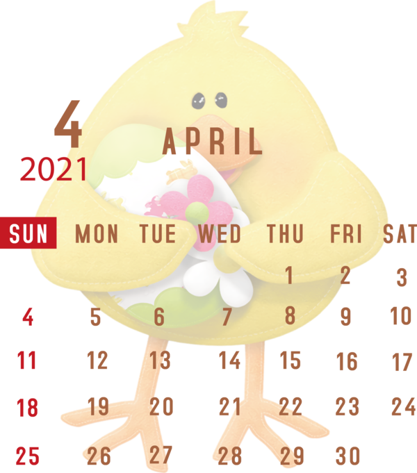 Transparent New Year Cartoon Yellow Meter for Printable 2021 Calendar for New Year