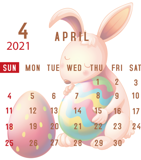 Transparent New Year Easter Bunny Rabbit Happy Spring Easter Bunny - Realistic Sitting Rabbit 11 for Printable 2021 Calendar for New Year