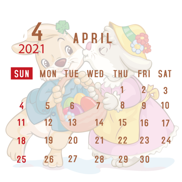 Transparent New Year Cartoon Character Line for Printable 2021 Calendar for New Year