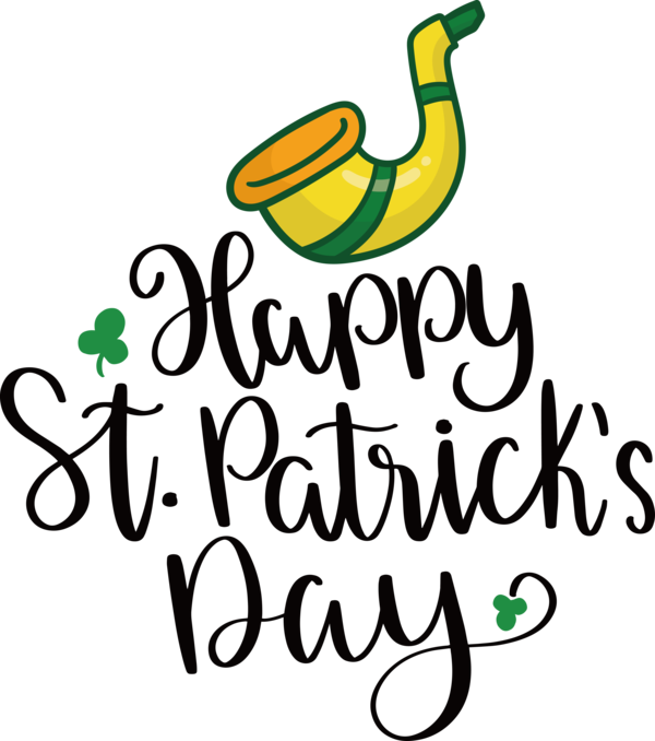 Transparent St. Patrick's Day Logo Calligraphy Line for St Patricks Day Quotes for St Patricks Day