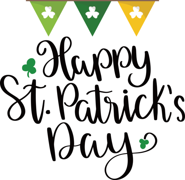Transparent St. Patrick's Day Logo Calligraphy Line for St Patricks Day Quotes for St Patricks Day