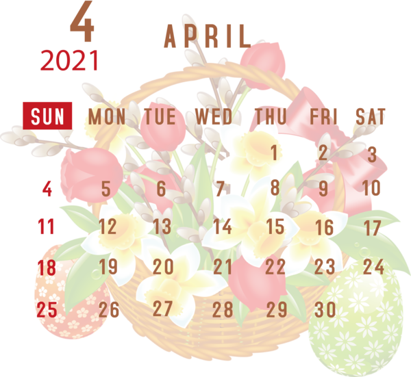 Transparent New Year Petal Font Flower for Printable 2021 Calendar for New Year