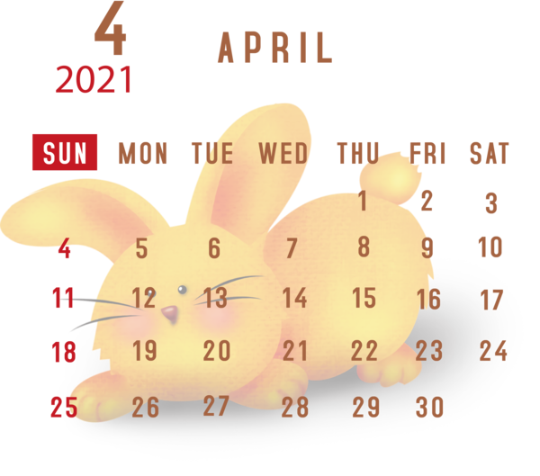 Transparent New Year Rabbit Hindu Calendar Cartoon for Printable 2021 Calendar for New Year