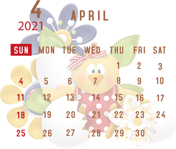 Transparent New Year Cartoon Meter Flower for Printable 2021 Calendar for New Year