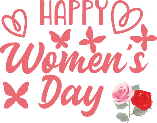Transparent International Women's Day Floral design Rose Logo for Women's Day for International Womens Day