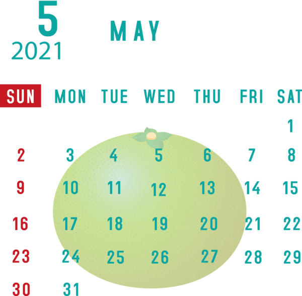 Transparent New Year Green Font Meter for Printable 2021 Calendar for New Year