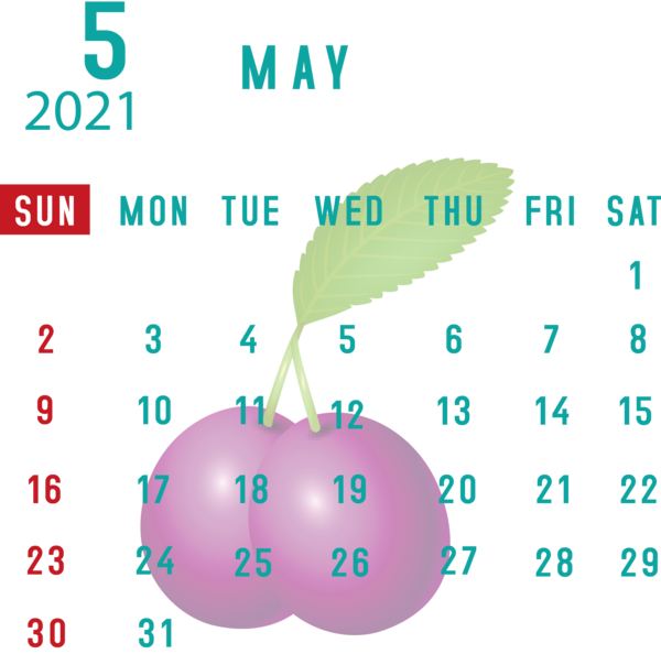 Transparent New Year Leaf Diagram Green for Printable 2021 Calendar for New Year