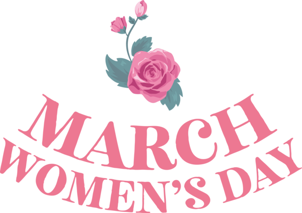 Transparent International Women's Day Floral design Garden roses Logo for Women's Day for International Womens Day