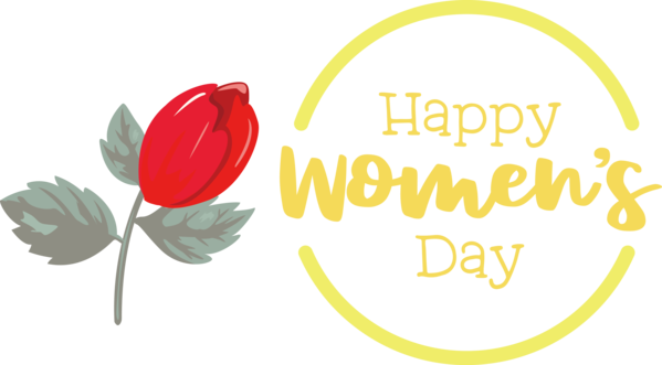 Transparent International Women's Day Cut flowers Logo Flower for Women's Day for International Womens Day