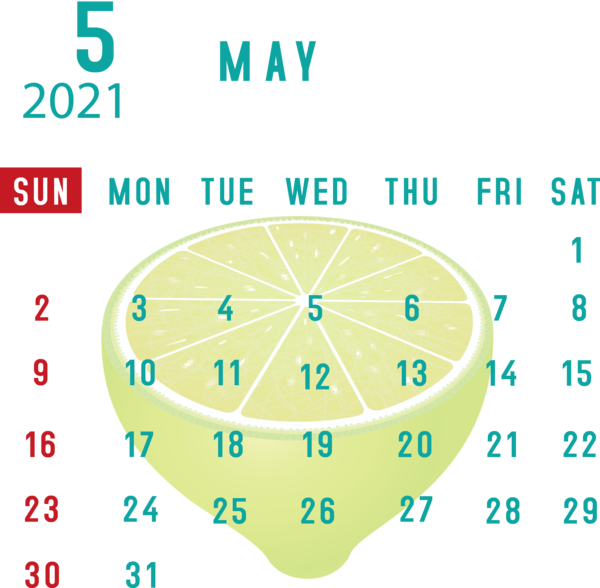 Transparent New Year Diagram Green Font for Printable 2021 Calendar for New Year