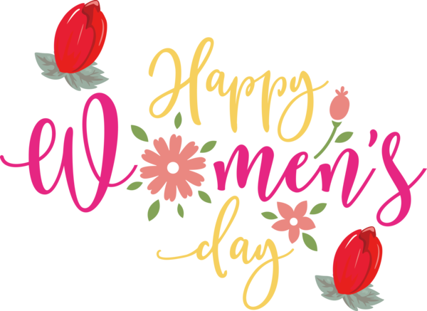 Transparent International Women's Day Floral design Greeting card Cut flowers for Women's Day for International Womens Day