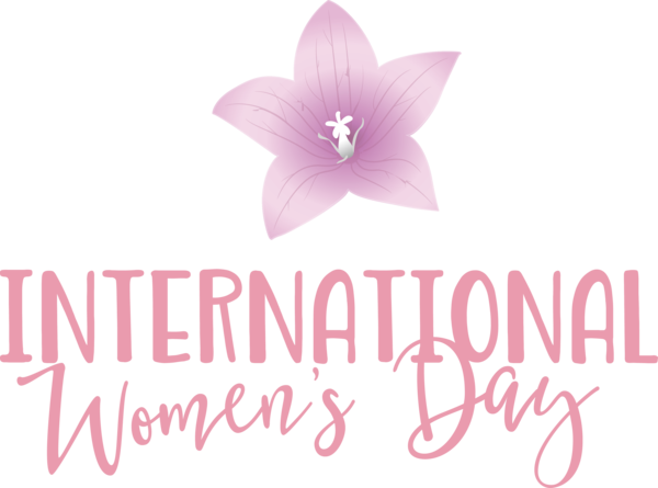 Transparent International Women's Day Cut flowers Logo Flower for Women's Day for International Womens Day