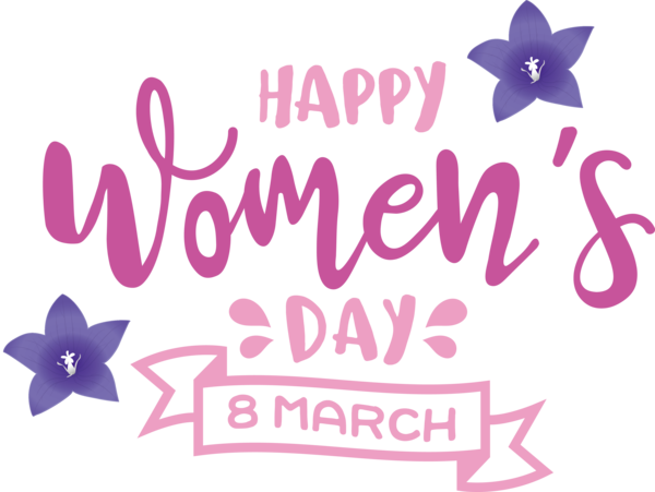 Transparent International Women's Day Logo Meter Flower for Women's Day for International Womens Day