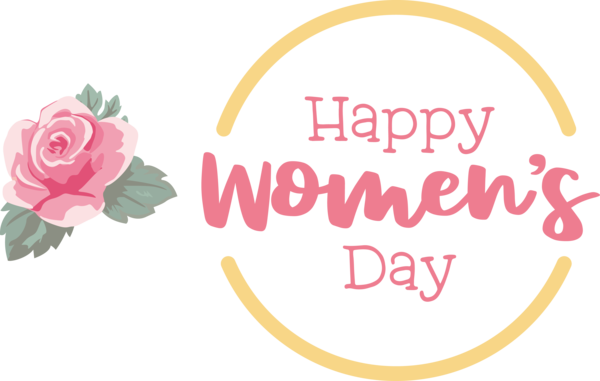 Transparent International Women's Day Floral design Logo Cut flowers for Women's Day for International Womens Day