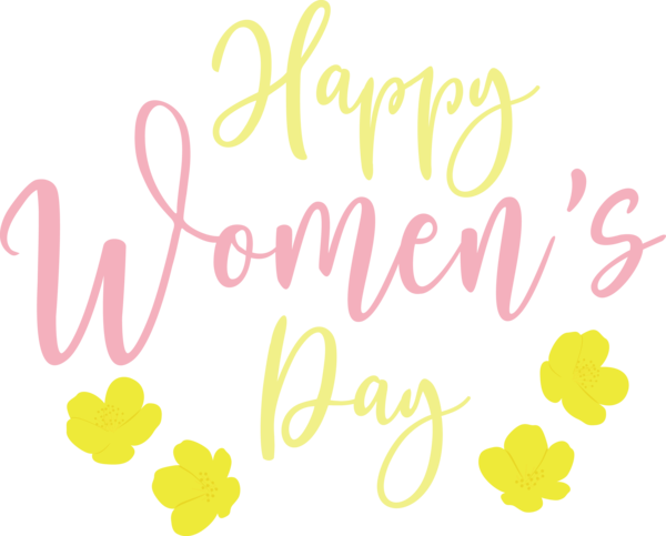 Transparent International Women's Day Floral design Yellow Line for Women's Day for International Womens Day