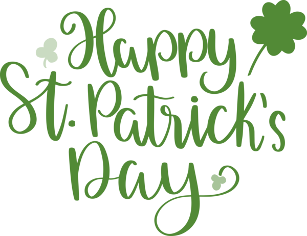 Transparent St. Patrick's Day Leaf Logo Plant stem for Saint Patrick for St Patricks Day