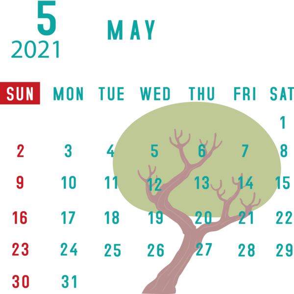 Transparent New Year Diagram Meter Tree for Printable 2021 Calendar for New Year