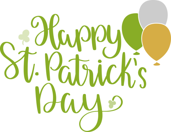 Transparent St. Patrick's Day Logo Floral design Leaf for Saint Patrick for St Patricks Day