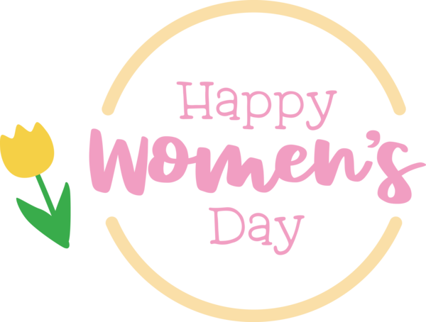 Transparent International Women's Day Logo Line Petal for Women's Day for International Womens Day