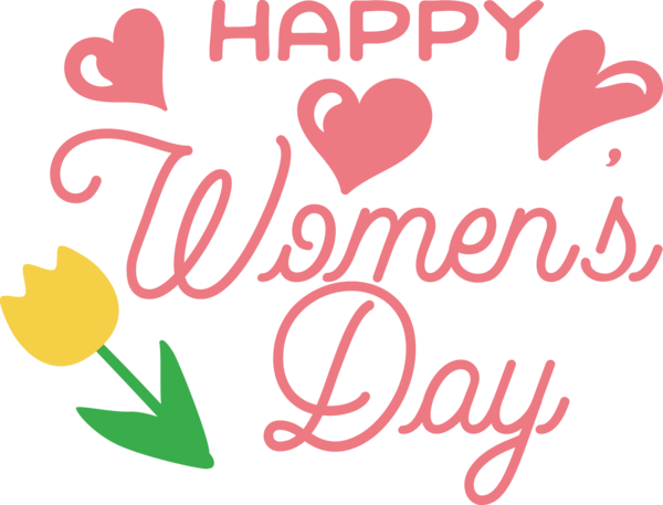 Transparent International Women's Day Floral design Logo Valentine's Day for Women's Day for International Womens Day