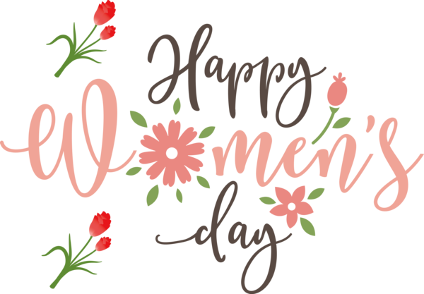 Transparent International Women's Day Floral design Design Logo for Women's Day for International Womens Day