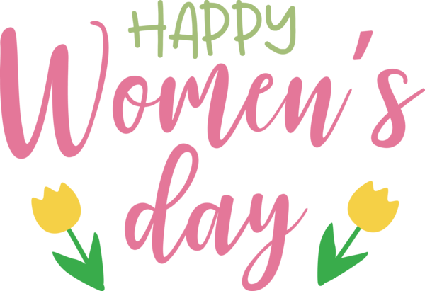 Transparent International Women's Day Logo Floral design Line for Women's Day for International Womens Day