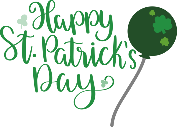 Transparent St. Patrick's Day Logo Text Tree for Saint Patrick for St Patricks Day