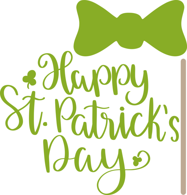Transparent St. Patrick's Day Leaf Logo Plant stem for Saint Patrick for St Patricks Day