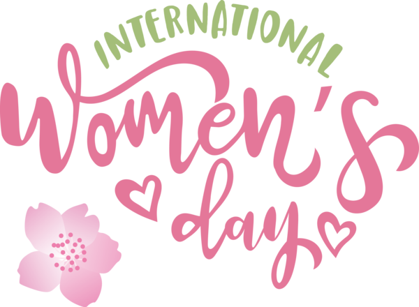 Transparent International Women's Day Logo Petal Text for Women's Day for International Womens Day