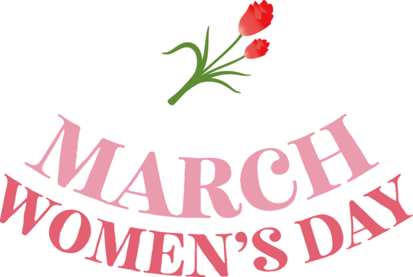 Transparent International Women's Day Floral design Cut flowers Logo for Women's Day for International Womens Day