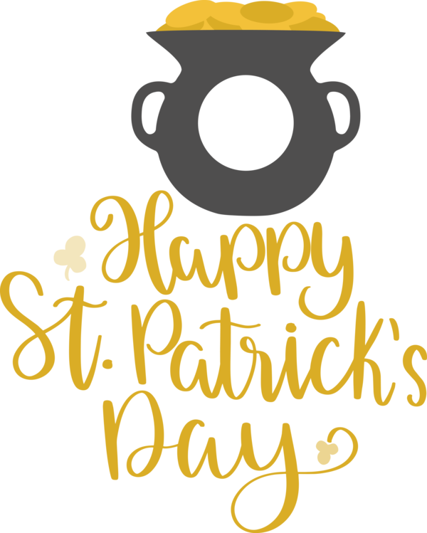 Transparent St. Patrick's Day Logo Symbol Yellow for Saint Patrick for St Patricks Day