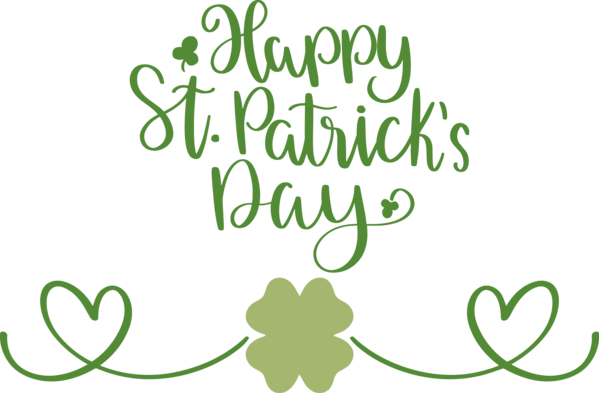 Transparent St. Patrick's Day Leaf Plant stem Logo for Saint Patrick for St Patricks Day