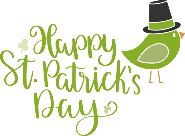 Transparent St. Patrick's Day Logo Design Text for Saint Patrick for St Patricks Day