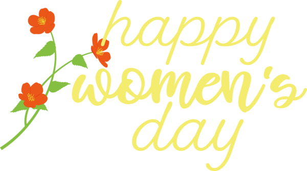 Transparent International Women's Day Logo Cartoon Floral design for Women's Day for International Womens Day