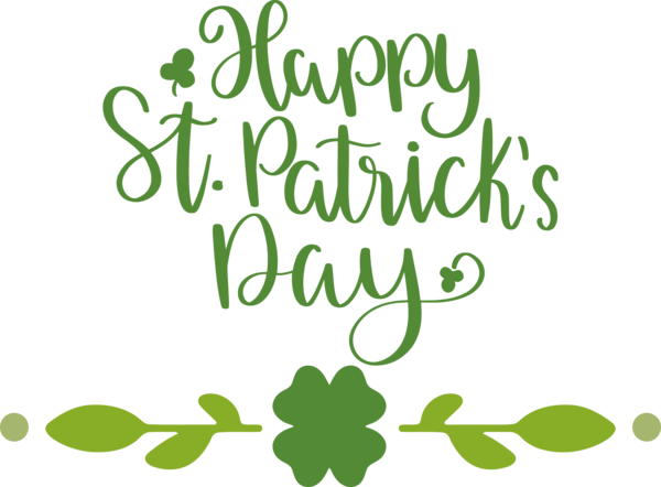 Transparent St. Patrick's Day Logo Leaf Green for Saint Patrick for St Patricks Day