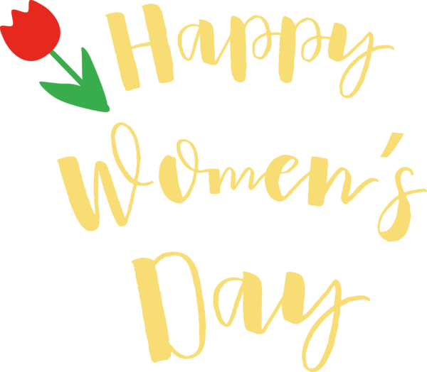 Transparent International Women's Day Logo Calligraphy Yellow for Women's Day for International Womens Day