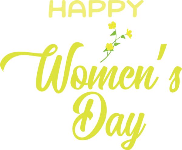 Transparent International Women's Day Logo Yellow Design for Women's Day for International Womens Day