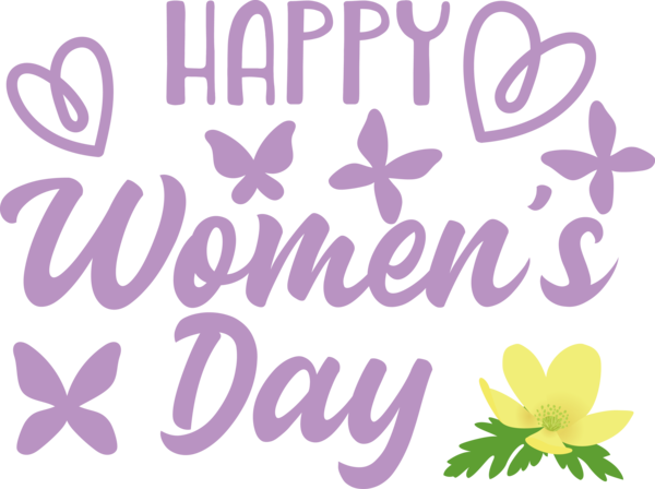 Transparent International Women's Day Design Logo Floral design for Women's Day for International Womens Day