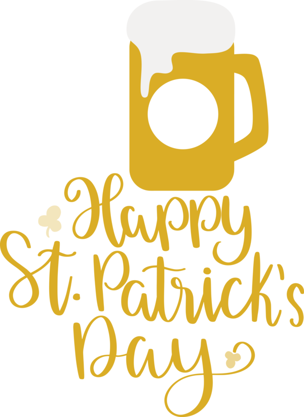 Transparent St. Patrick's Day Logo Yellow Line for Saint Patrick for St Patricks Day