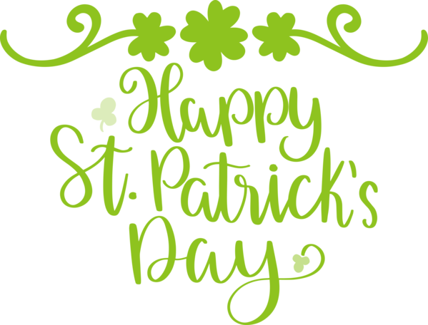Transparent St. Patrick's Day Leaf Logo Floral design for Saint Patrick for St Patricks Day